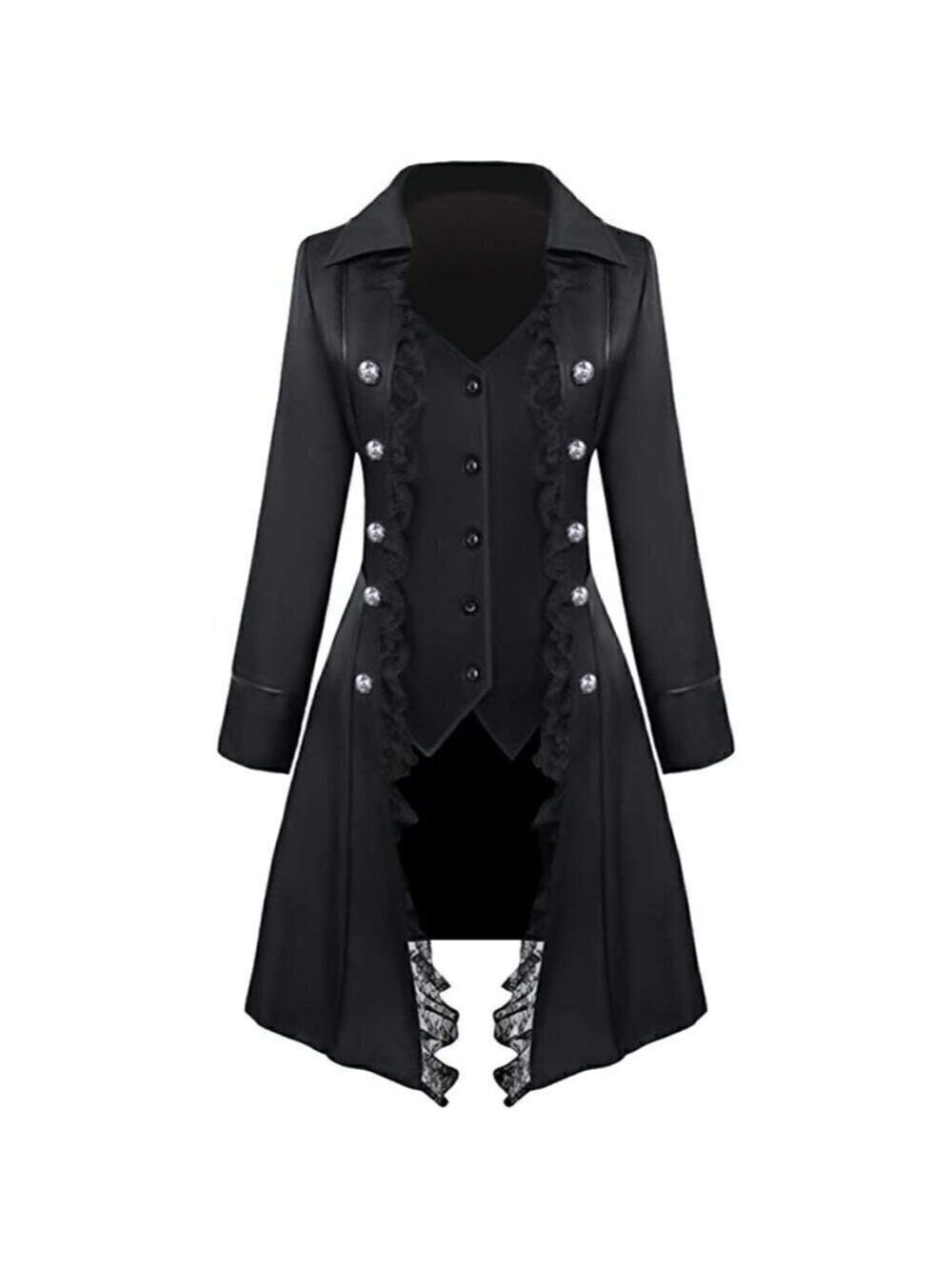𝅺lace Steampunk Trench Coat Jacket Medieval Pirate Renaissance Victorian Vamp